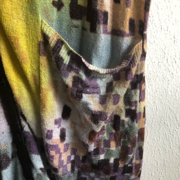 Anthropologie Dress Aoyama Itchome Sweater Short Sleeve Button Front Sz S GUC - Picture 5 of 14